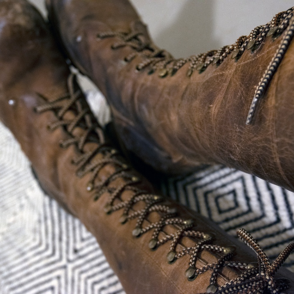 Vintage knee-high lace up Georgia Boots
